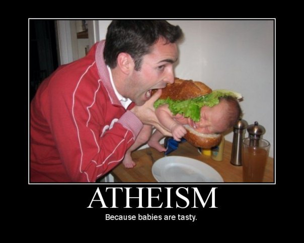baby eating atheist