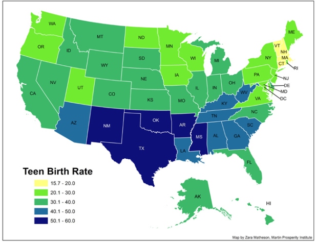 Highest Teen Birth Rate 98